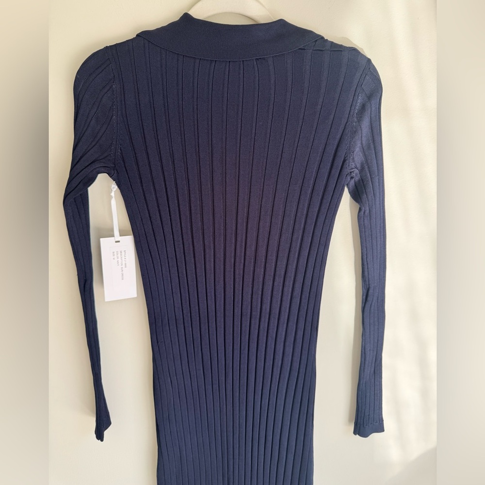 Torn by Ronny Kobo Suri Dress Navy Ribbed Knit Maxi Dress NWT Size M - Picture 8 of 9